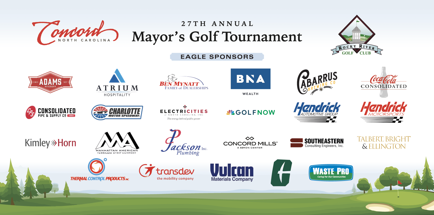Sponsor banner for the 27th annual mayor's golf tournament